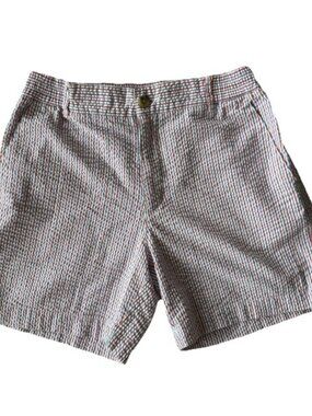 Southern Proper The Seersucker Shorts in Red, White & Blue Stretch Waist Mens XL